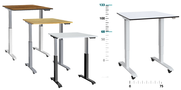 officeplus Ergon Mini Steh-Sitz-Tische höhenverstellbar